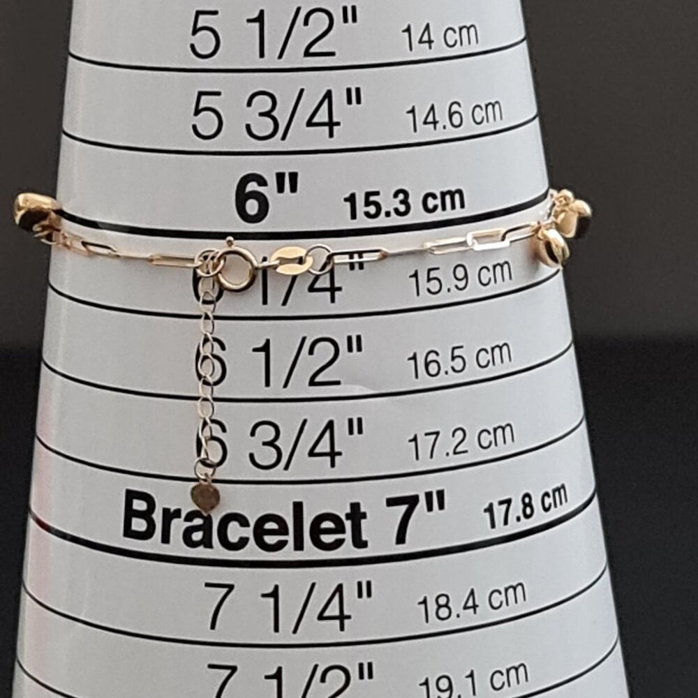 18k Bracelet with multiple small hearts charm - Picture 4 of 15